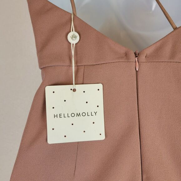 Hello Molly Womens One Shoulder SlitMidi Dress Size Small Pink Evening Party - Picture 7 of 10